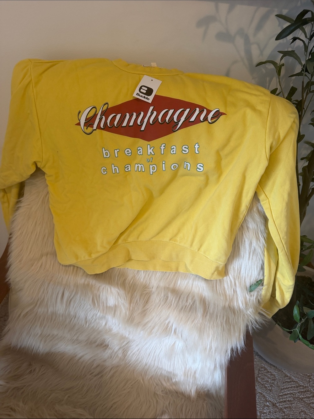 Champagne "Breakfast of Champions" Yellow Sweatshirt